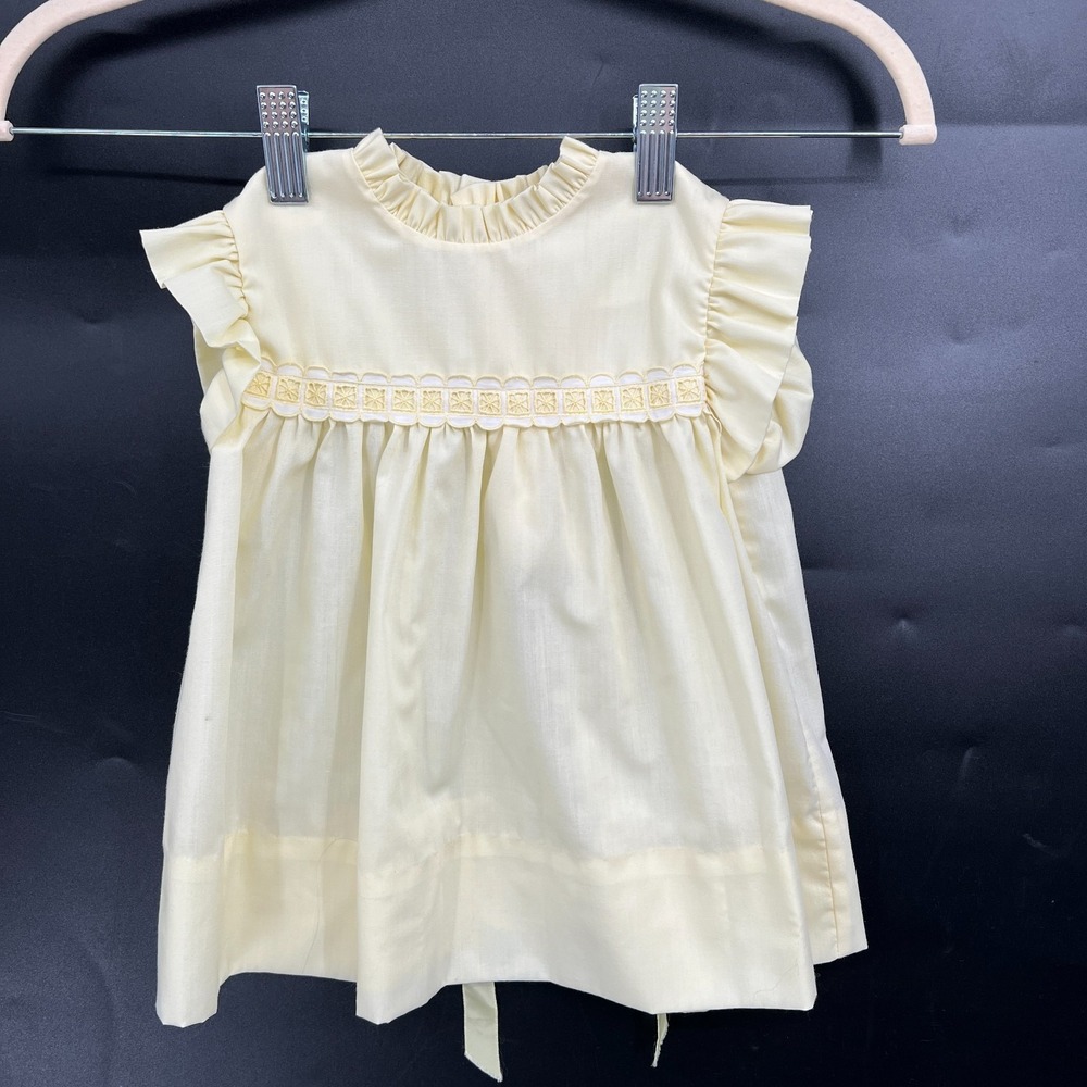Vintage Betti Terrell by Johnston butter yellow dress cottagecore 18-24 mths